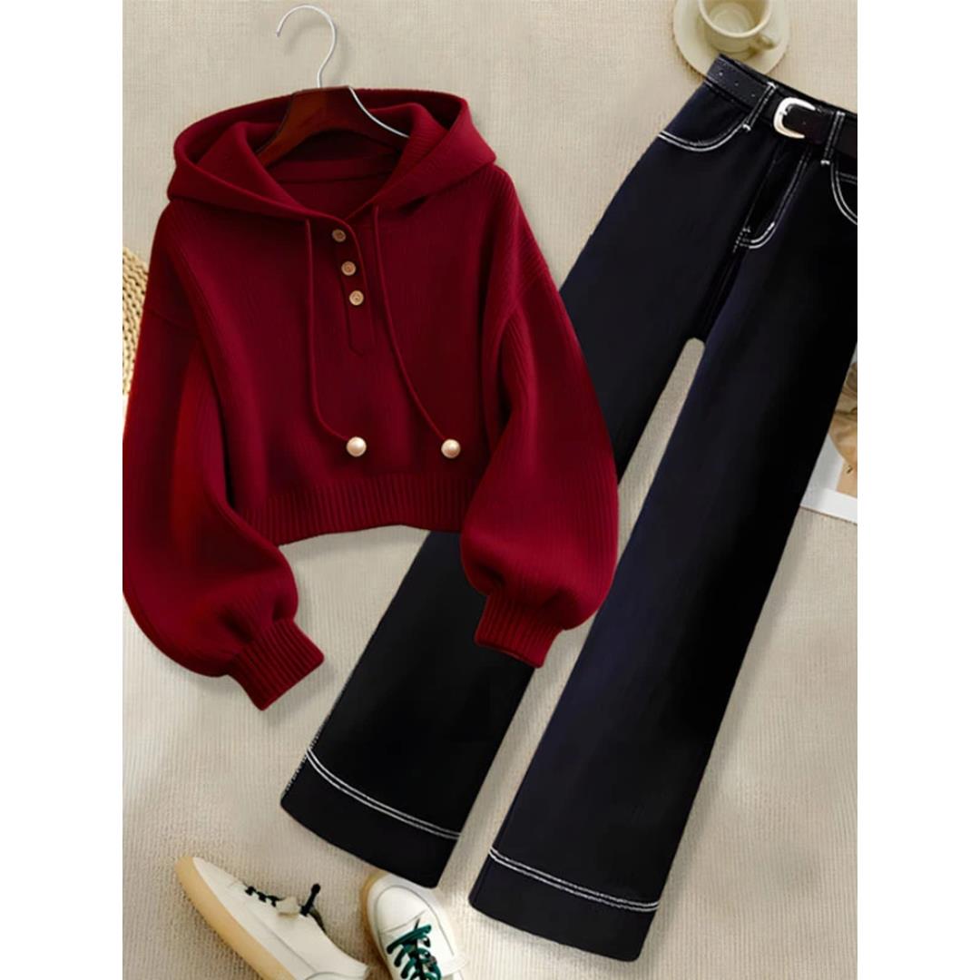 巨好看早秋韩系氛围感气质ootd穿搭ins超火大方得体卫衣两件套装