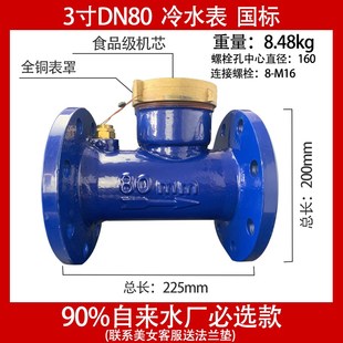 50自来水家用立式 法兰水表dn150 螺纹宁波国标大口径 100