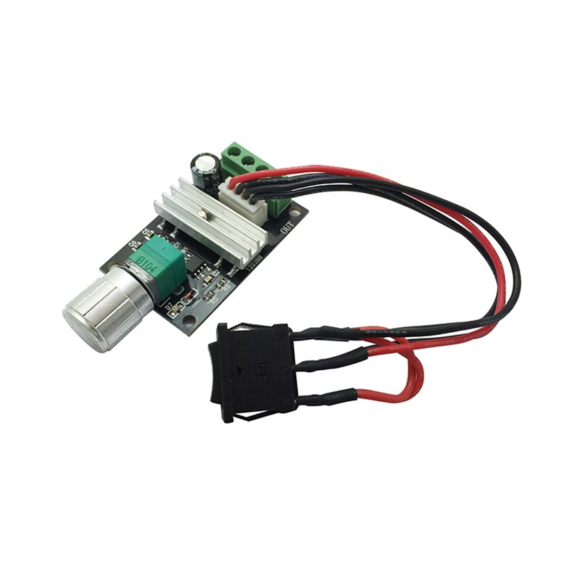 新品PWM直流电机调速器6V12V24V 3A调速开关 正反转 带开关功能