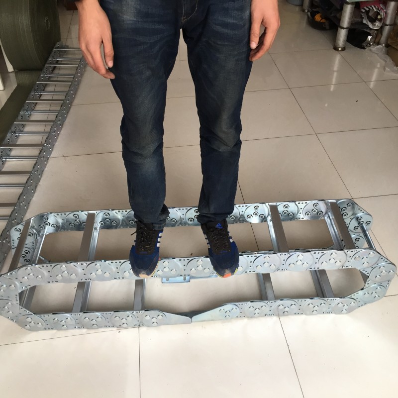 钢铝拖链钢制机床金属不锈钢导向槽全封闭工程Q桥式电缆坦克链线