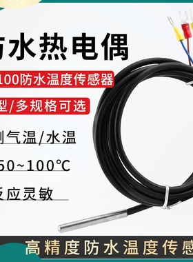 温控仪表热电偶PT10s0 温度控制器传感器 感温防水探头测温线