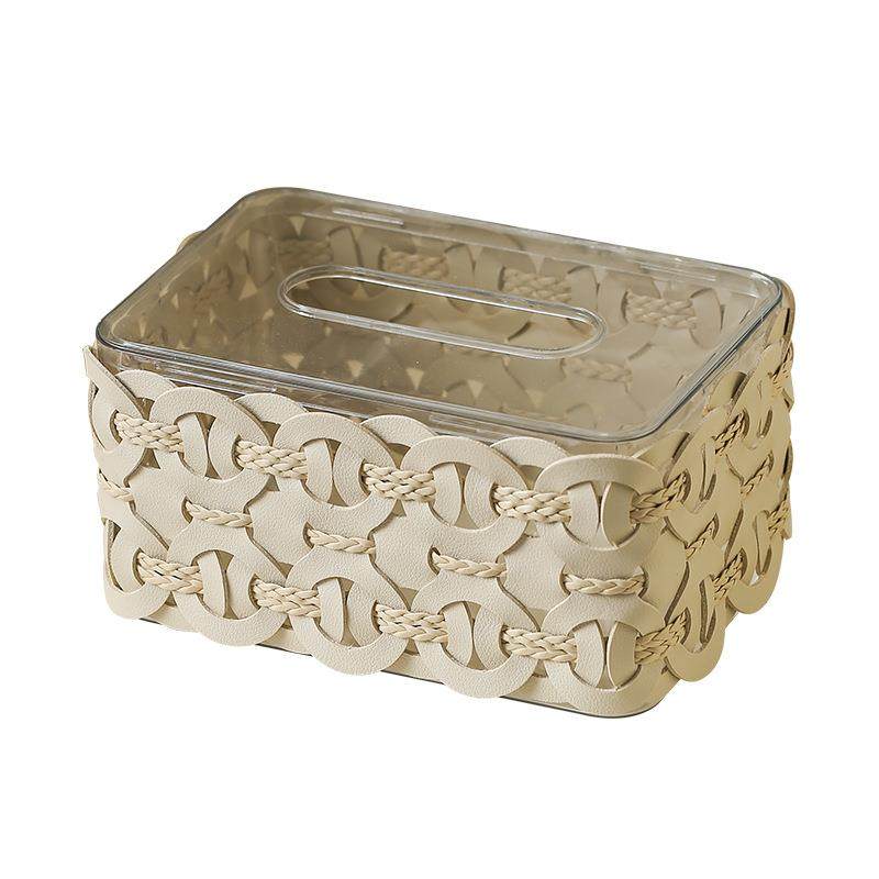 高档皮革编织纸巾盒轻奢餐桌客厅抽纸盒家用高级感亚克力擦手纸盒,收纳整理,纸巾盒,淘宝优惠券,粉丝福利购,淘宝优惠卷