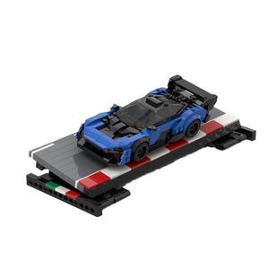MOC汽车模型积木展示台停车位国产积木speed8格车男生