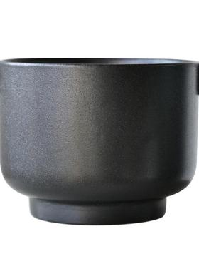北欧陶瓷花盆黑色发泡釉无孔水培盆栽绿植套盆大口径陶盆手工盆景