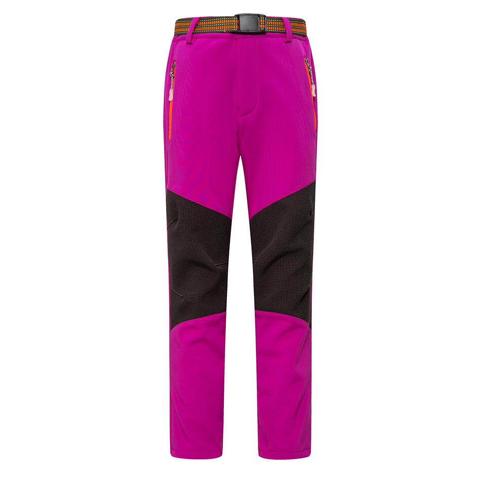 2021新款秋冬男女童中大童软壳裤户外运动登山滑雪裤加绒厚冲锋裤