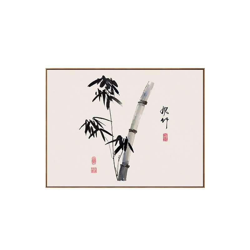 新中式禅意水墨画电表箱遮挡挂画电源盒免打孔配电箱推拉装饰画