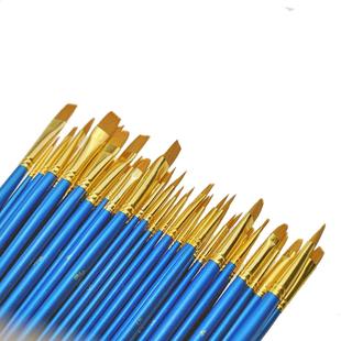 江西厂家珠光蓝色彩绘画笔套装50支油画笔套装尼龙丙烯水彩画笔