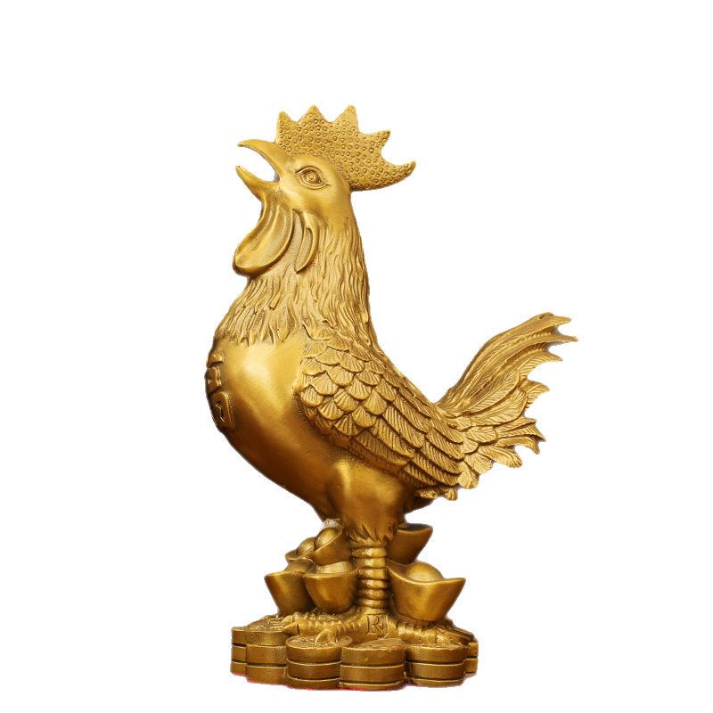 铜鸡摆件福字鸡公鸡工艺品家居装饰品十二生肖招财金鸡吉祥物摆设