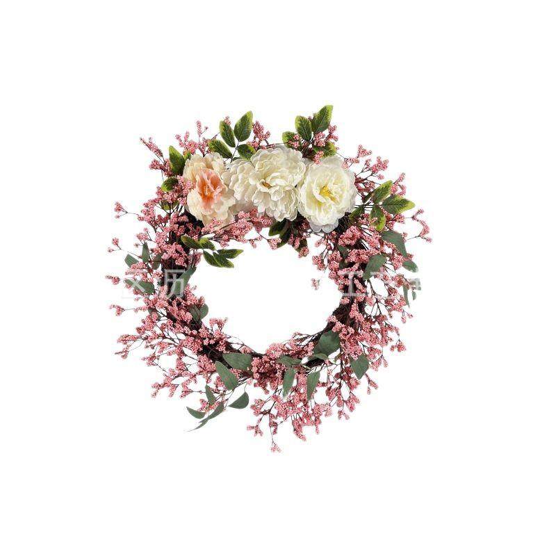 美式仿真玫瑰绢花花环假花门饰花圈壁挂婚庆家居花环装饰品,鲜花速递/花卉仿真/绿植园艺,仿真绿植,淘宝优惠券,粉丝福利购,淘宝优惠卷