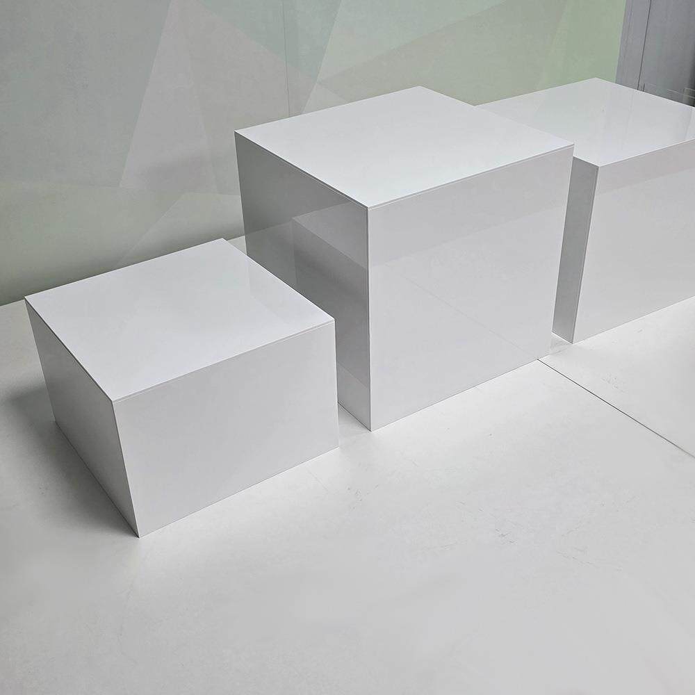 白色亚克力立方体食品展示台珠宝首饰手办展架化妆品陈列道具广告