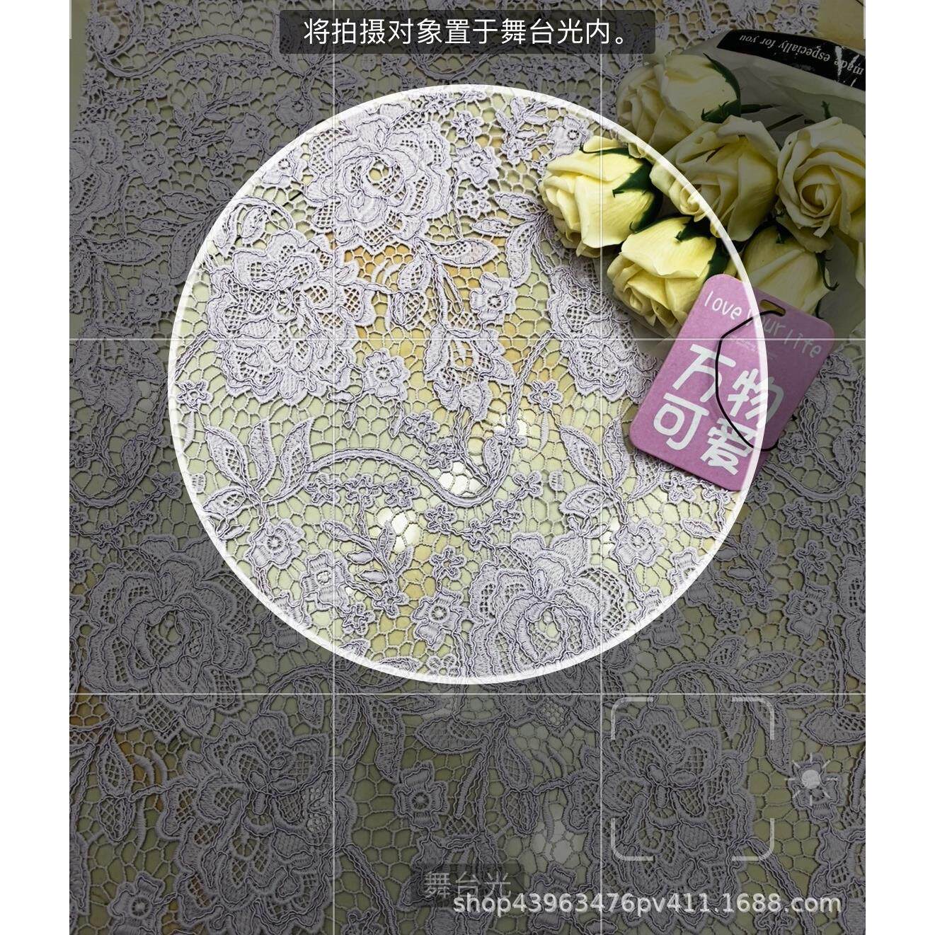水溶蕾丝花边辅料三合一盘带绣勾绣珠管绳绣雕孔绣藏网立体绣花