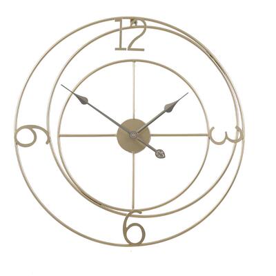 现代简约数字款大壁钟铁艺金色创意挂钟欧式艺术装饰钟表clock