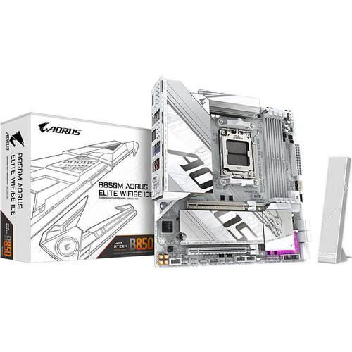 技嘉B850M AORUS ELITE WIFI6E ICE 冰雕主板DDR5适用海景房AM5