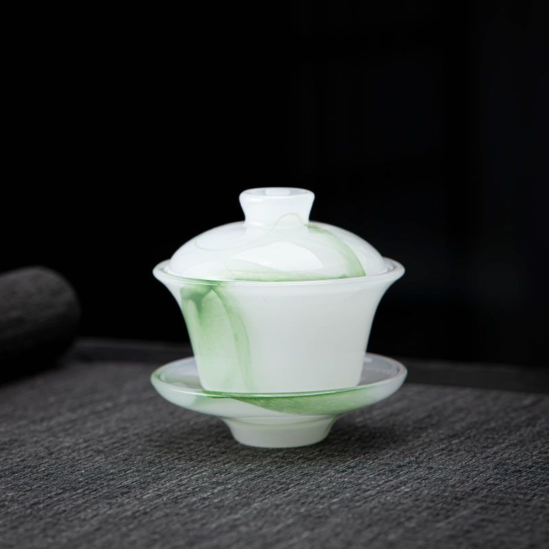 泡茶高档琉璃茶具茶杯翡翠盖碗