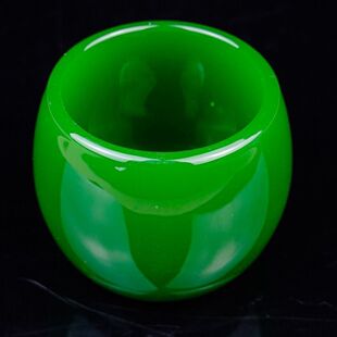 功夫杯泡茶玉瓷主人杯茶杯翡翠茶具帝王绿家用个人杯单杯主人玉杯