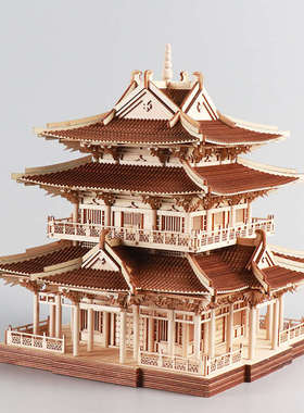 新中式创意书房摆设古建筑样板间客厅售楼处软装饰品茶室禅意摆件