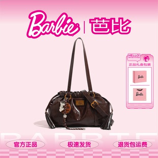復古油蠟皮法棍包百搭通勤托特包輕奢高級感女包 Barbie芭比新款
