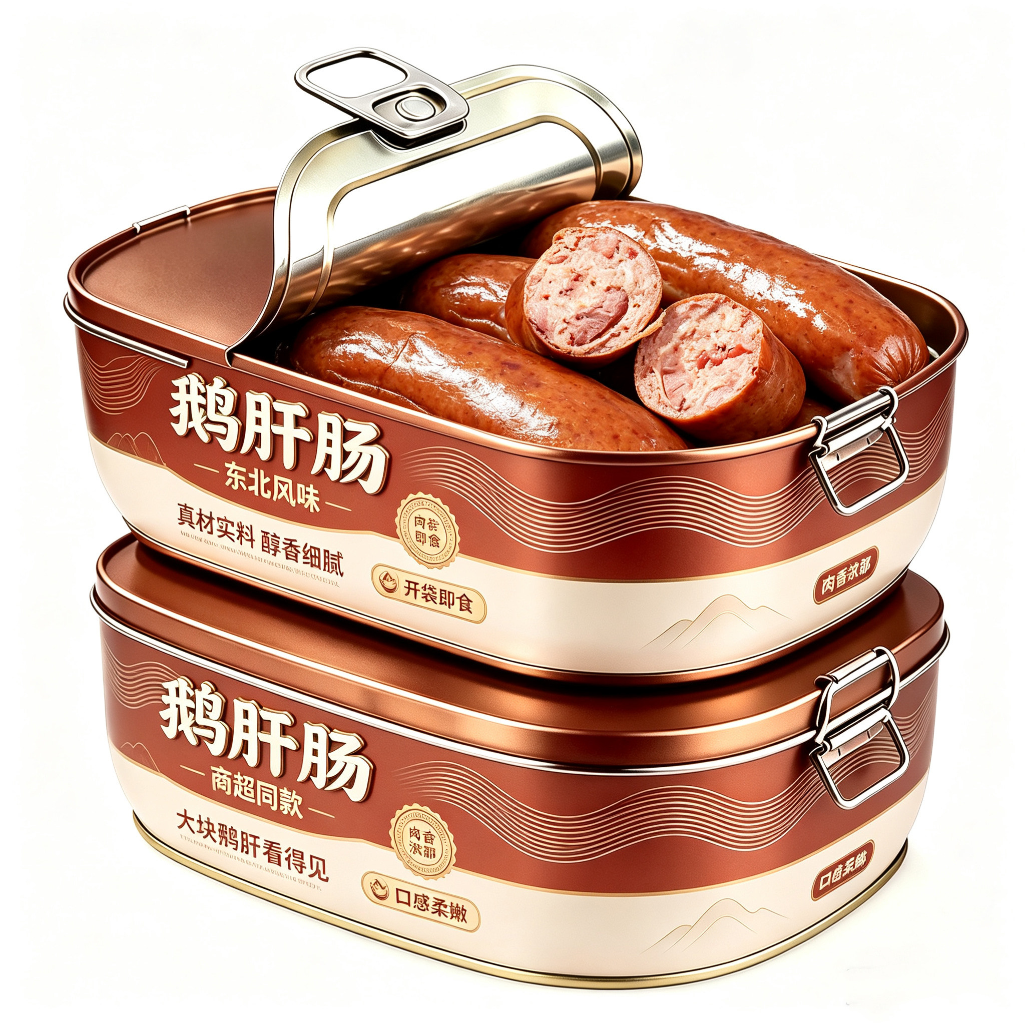 天猫甄选鹅肝肠东北哈尔滨特产香肠鹅肝鹅肝红肠即食熟食零食小吃图片