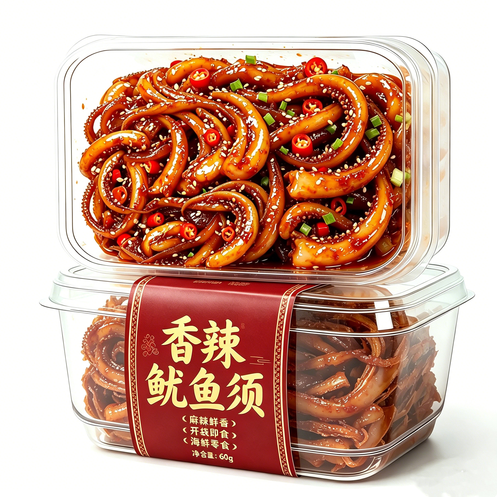 香辣鱿鱼须开袋即食鱿鱼头川麻铁板鱿鱼丝海鲜零食新鲜下酒熟食