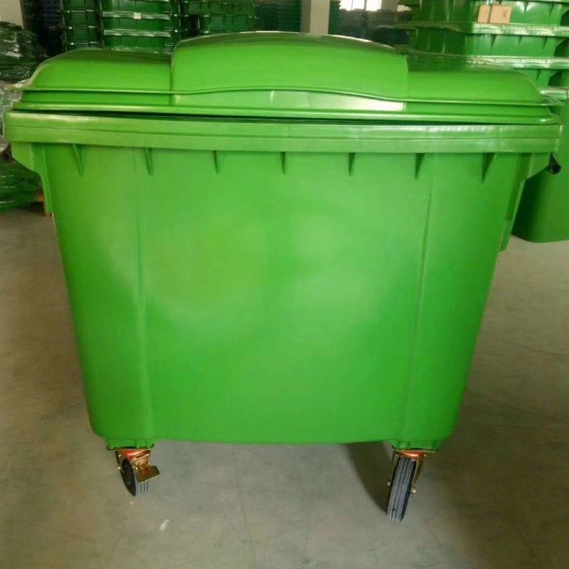 供应1100升户外垃圾桶 万向四轮1100升加厚大号塑料垃圾方形桶