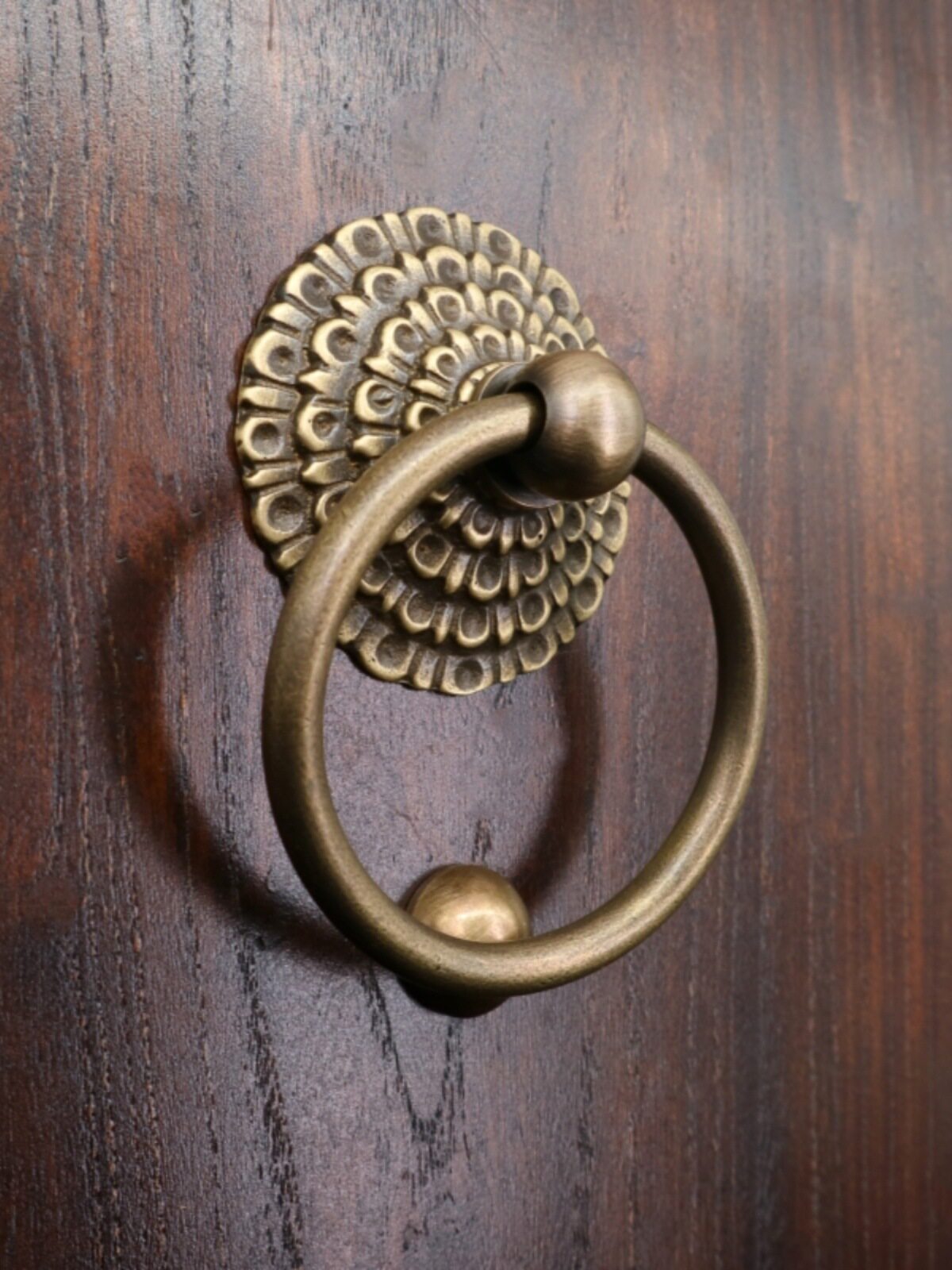 复古中式单孔拉手拉环柜门抽屉实木门仿古铜大门把手可对接装