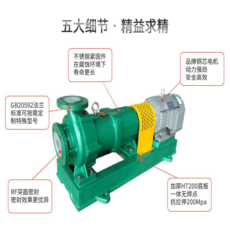 江南CMB32-20-160L氟塑料磁力驱动泵 耐腐蚀化工泵 抽海水泵