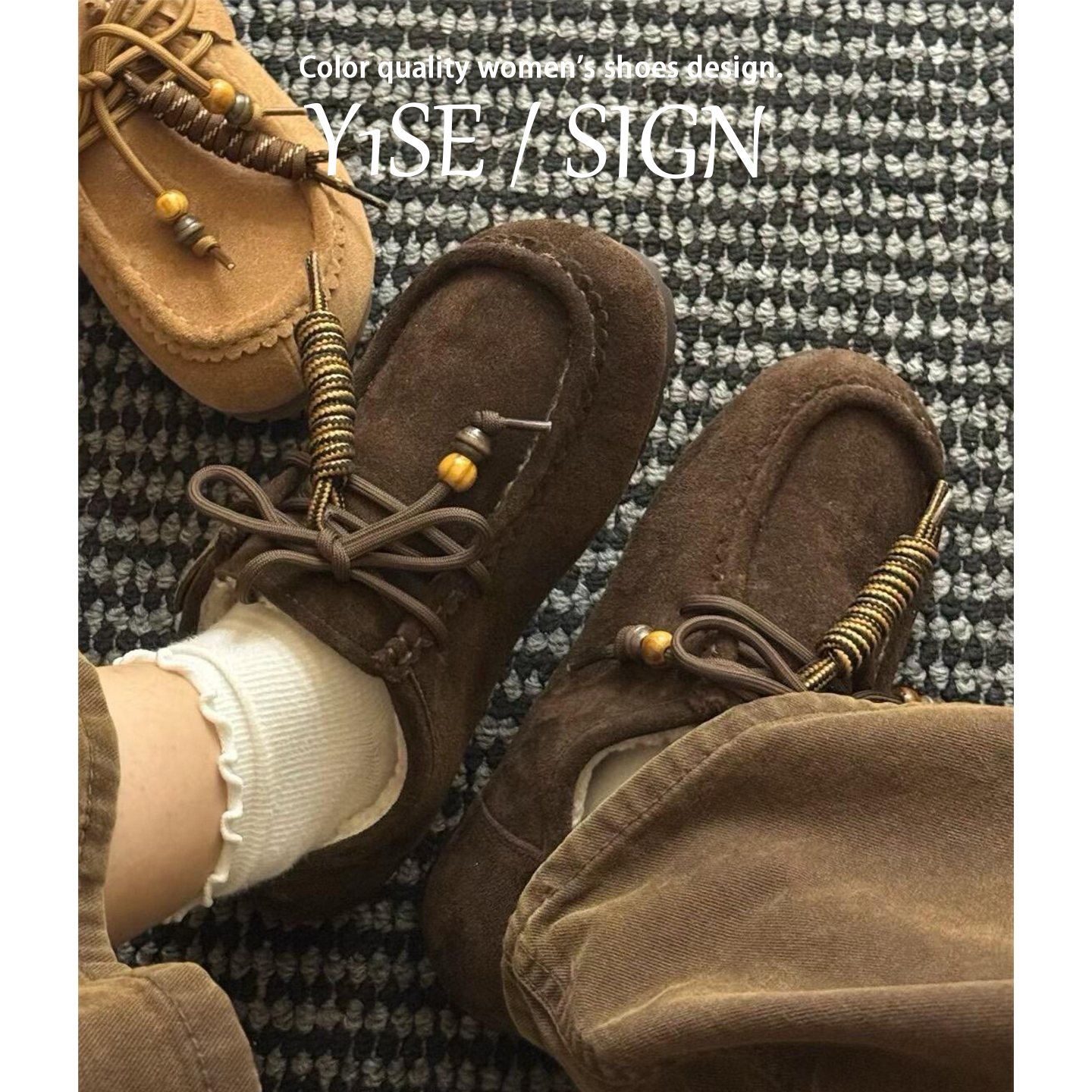 牛皮版~复古串珠全包勃肯鞋女冬