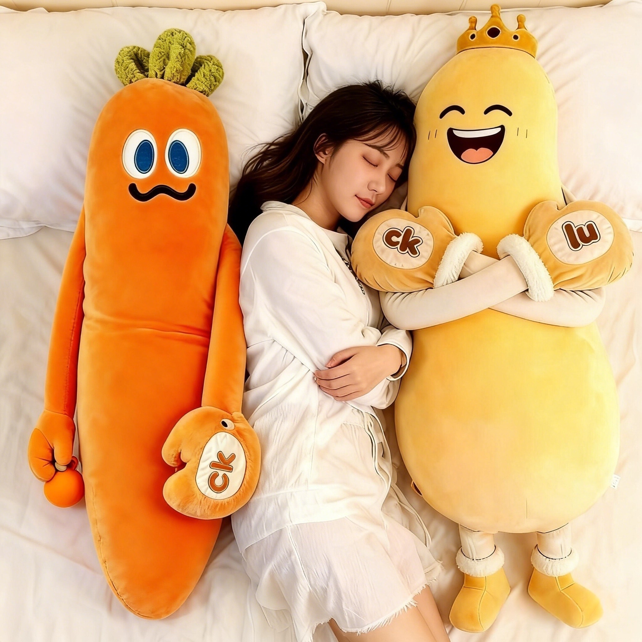 哄睡拍打神器胡萝卜抱枕毛绒玩具玩偶女生安抚靠垫蓝牙音乐拍茄子图片