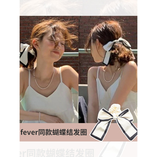 fever同款 蝴蝶結頭飾飄帶頭繩高級感綁頭發(fā)女發(fā)圈馬尾不傷發(fā)發(fā)繩