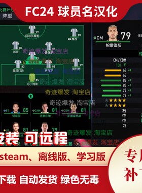 FC24 中文球员名汉化 FIFA24经理模式生涯模式均使用 不含游戏