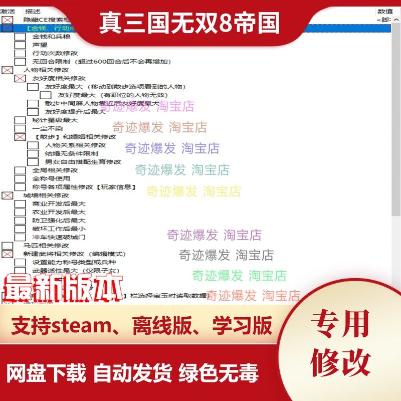真三国无双8帝国修改器 steam 电脑辅助秘籍教程 不含游戏