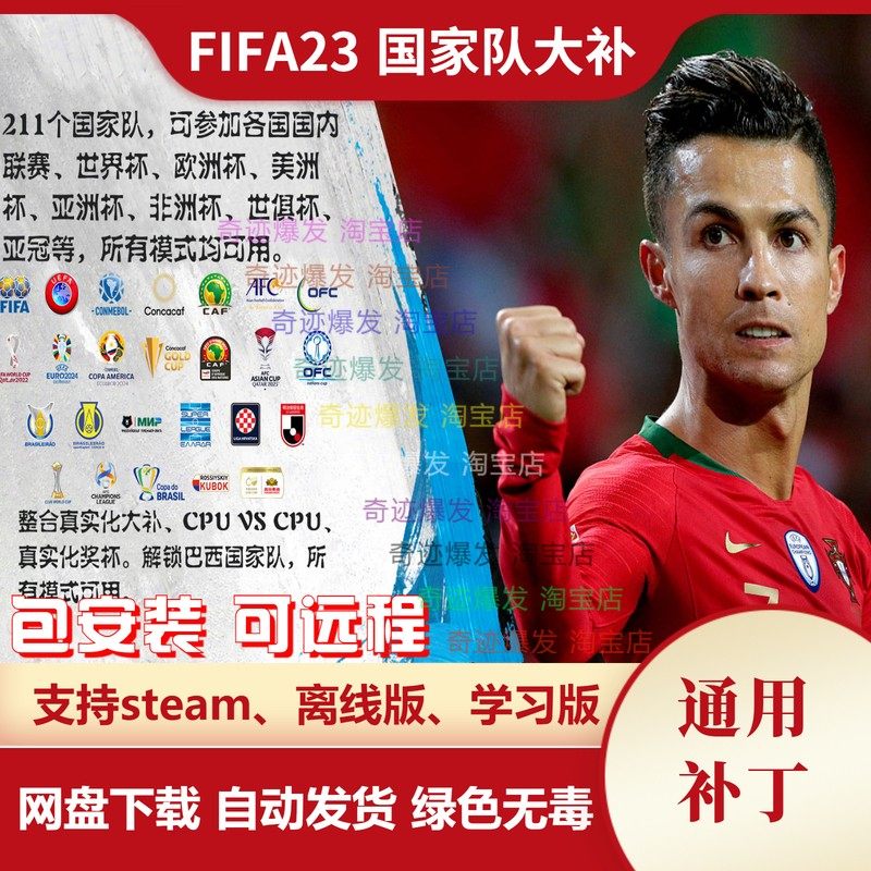 FIFA23 国家队综合补丁 NAC大补211国家世界杯杯赛联赛加传奇球员 - 实物图