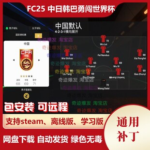 FC25 中日韩巴勇闯世界杯欧洲杯补丁 经理球员生涯均可 不含游戏