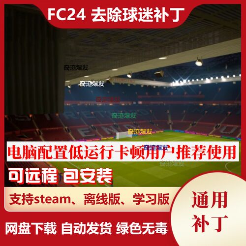 FC24 去除球迷补丁 适合电脑配置低游戏运行卡顿提高FPS 不含游戏