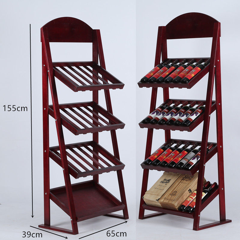欧式红酒架实木落地摆件葡萄酒架陈列酒杯架倒挂家用红酒柜展示架