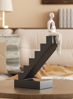 设计师现代艺术人物摆件侘寂风轻奢创意家居客厅玄关酒柜软装饰品