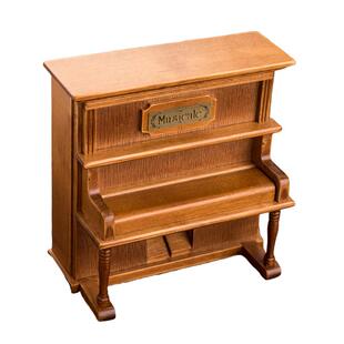 仿真立式钢琴音品乐盒八音盒木选质工艺品摆件赠79050节日送礼多