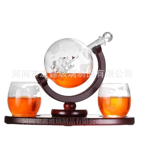 泡酒瓶厂家现货异型创意工艺玻璃泡酒瓶醒酒器高档地球仪泡酒瓶