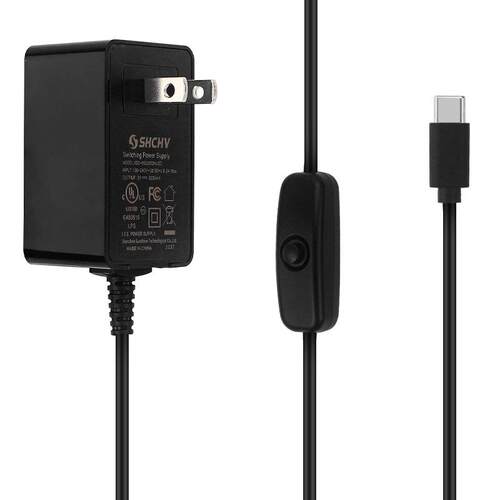 树莓派电源RaspberryPi4B适用供电适配器Type-C5V3A带开关按钮