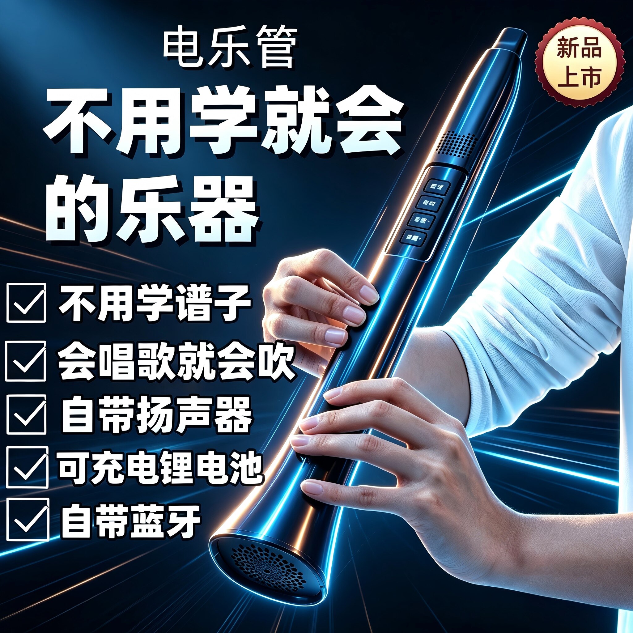 电乐管不用学就会的乐器充电蓝牙自带扬声器会唱就会吹