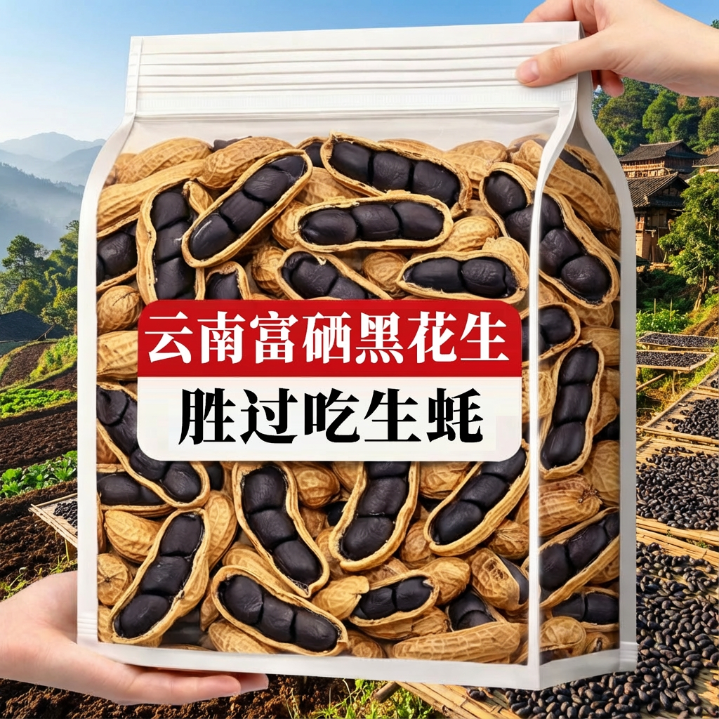 农科院推荐】正宗云南富硒黑花生官方旗舰店云南特产五香黑皮花生,零食/坚果/特产,花生,淘宝优惠券,粉丝福利购,淘宝优惠卷