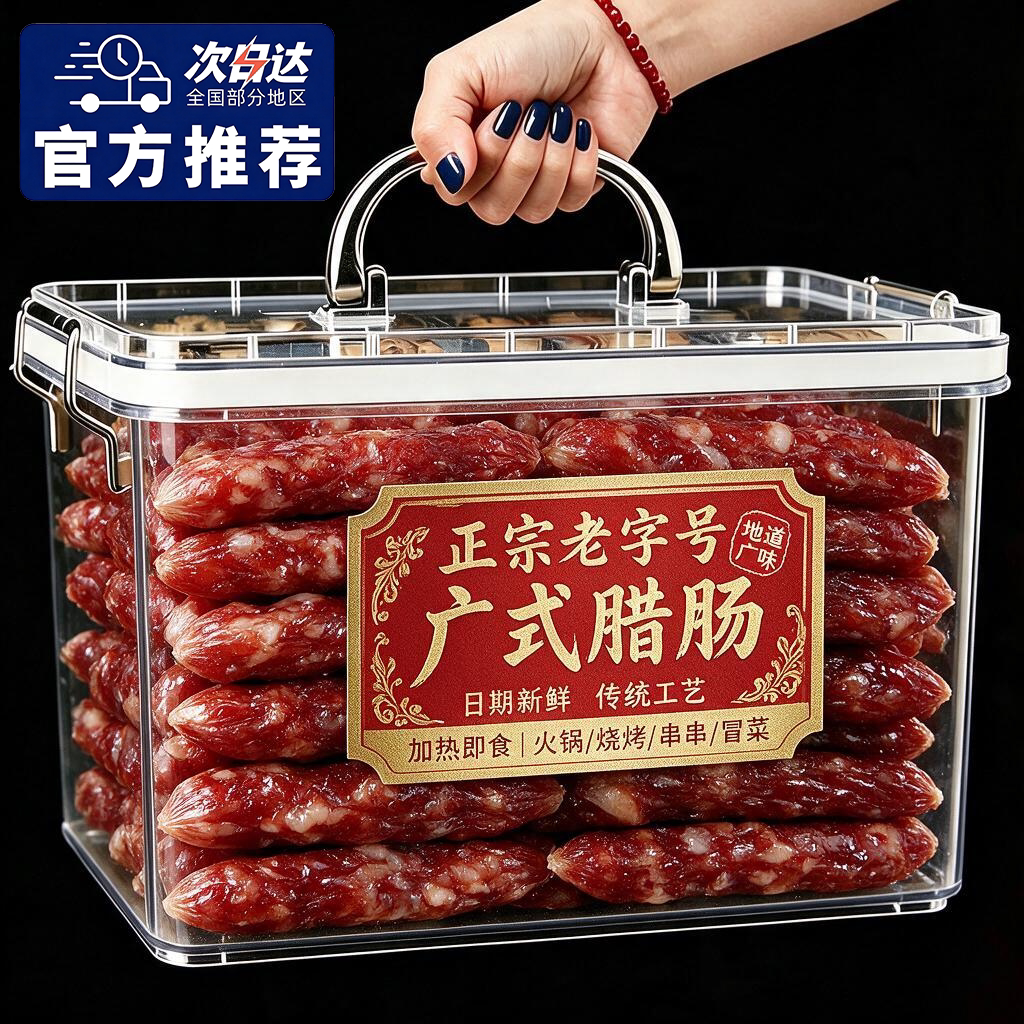 正宗广式腊肠官方旗舰店广式腊味农家自制纯肉肠油润不油腻腊肉