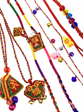 2025手工编织五色端午五彩绳民族风潮流手链本命年批发编织饰品