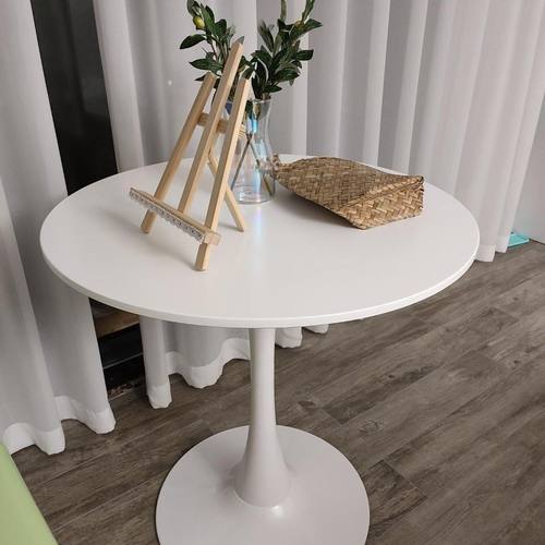 小圆桌现白色简约北欧圆桌家用阳台卧室床边茶几租房郁金香餐桌