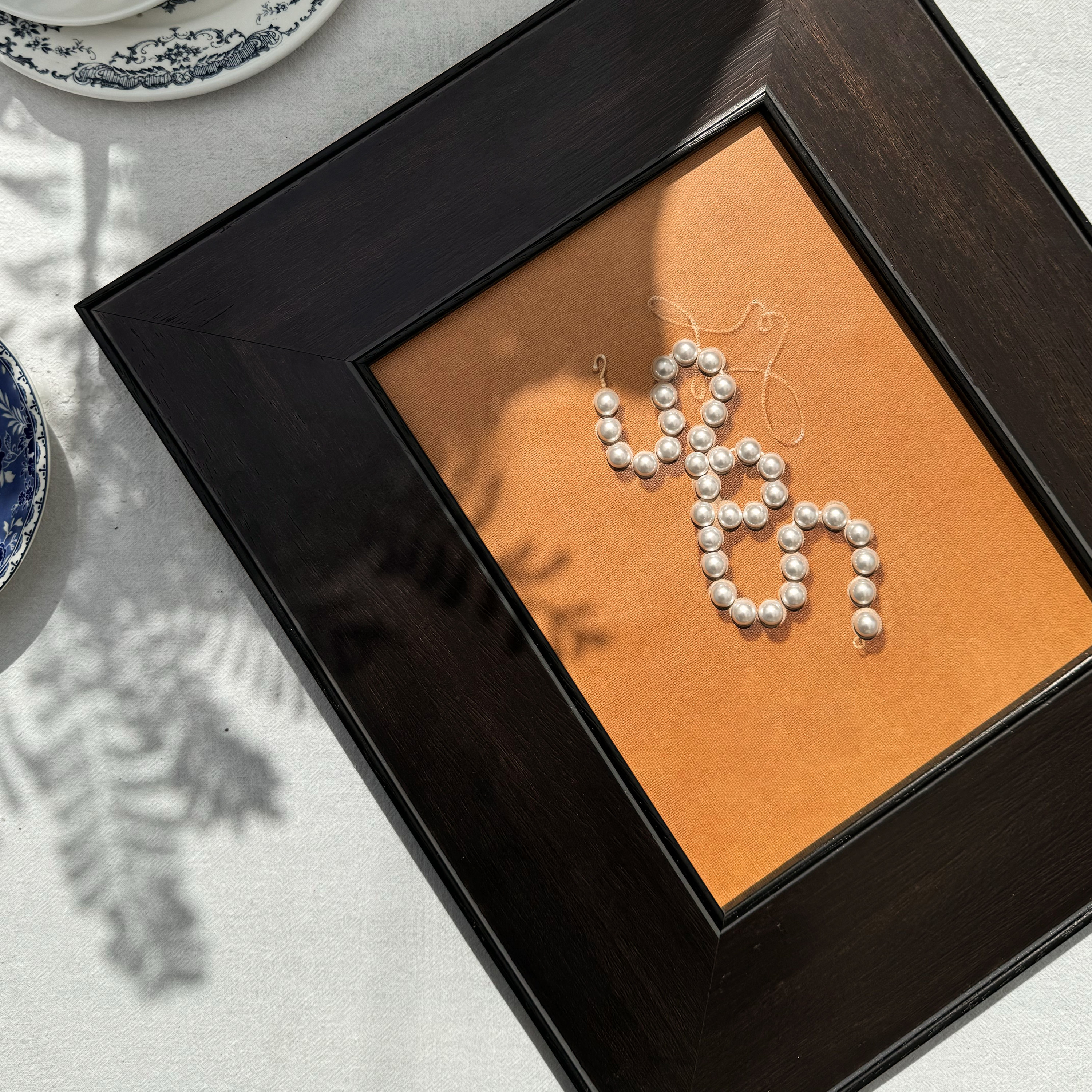 【立体珍珠项链】中古装饰画高级法式客厅卧室玄关斗柜边柜墙挂画