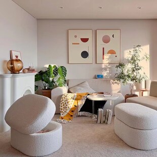 速发奶油子可凳子家用矮凳客厅高级感收纳凳风储物凳小坐脚踏凳换