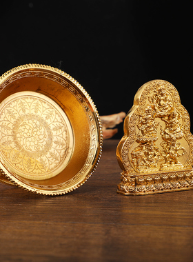 速发佛缘阁水财神摆件藏传密宗供俱五路财神家用佛前供佛水供黄财