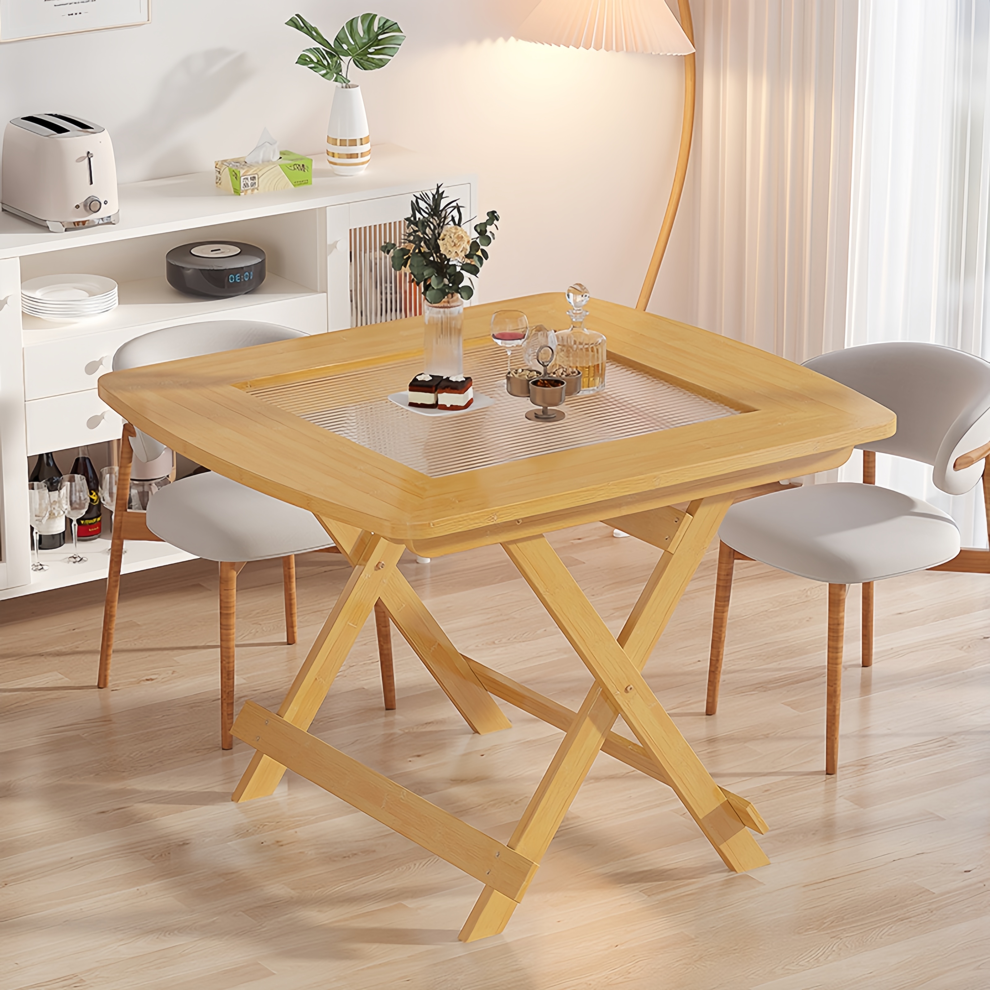 速发折叠桌子简易屋省空间2桌家用小户型饭桌客厅02餐4新款四方桌