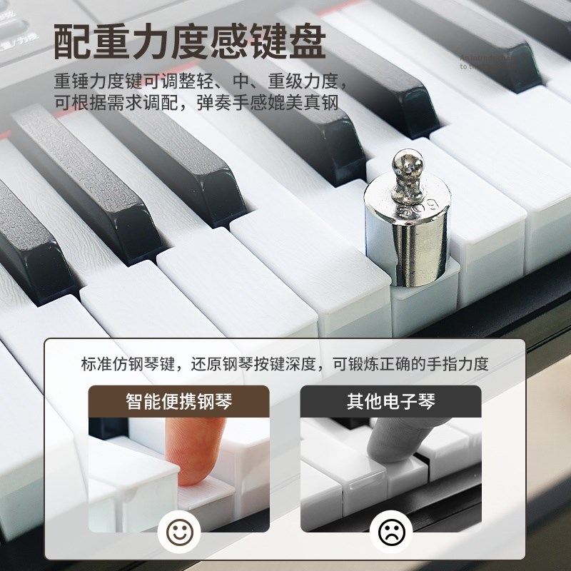 速发俏娃电子琴儿童初学钢琴孩玩具可弹奏88键幼师入门家用礼物