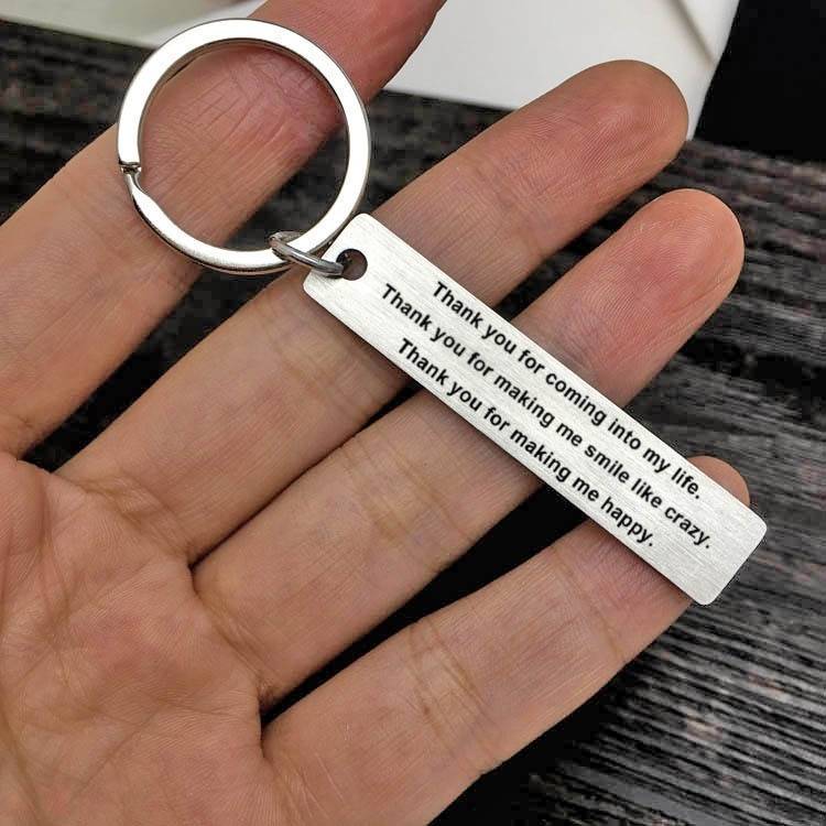 推荐Gift for girlfriend boyfriend thank you letter Keychain